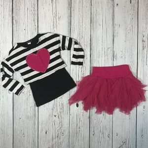 Kate Mack Girls Heart tee and Skirt Set